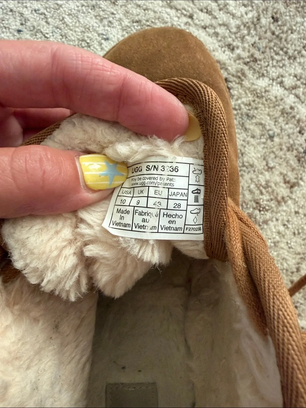 UGG Chestnut Brown Suede Lace-Up Shearling Shoe